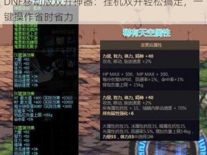 DNF移动版双开神器：挂机双开轻松搞定，一键操作省时省力