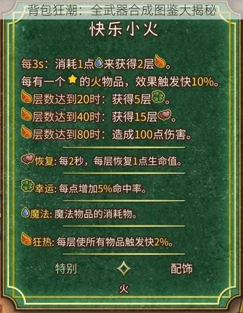 背包狂潮：全武器合成图鉴大揭秘